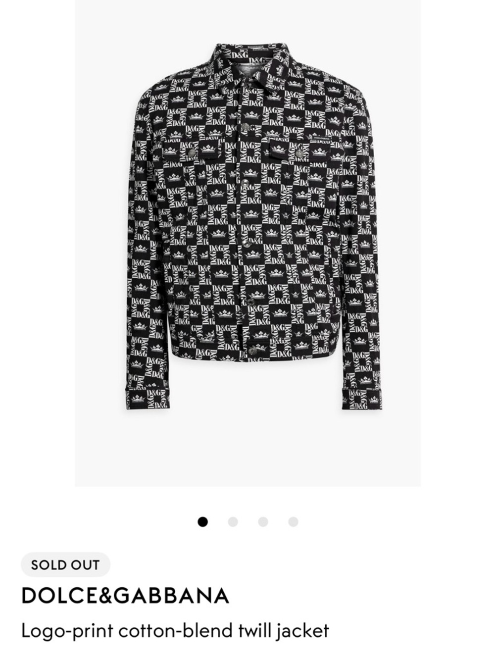 Dolce & Gabbana Black & White Logo-Print Shirt Jacket